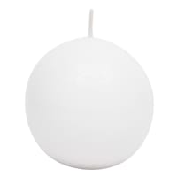 White Unscented Overdip Sphere Candle, 4"