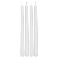 4-Pack White Unscented Overdip Taper Candles, 10"