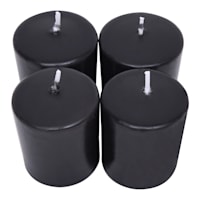 4-Pack Unscented Overdip Votive Candles, Black