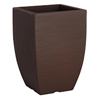 Japi All-Weather Brown Square Modern Outdoor Planter, Small