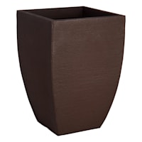 Japi All-Weather Brown Square Modern Outdoor Planter, Medium