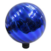 Blue Chrome Swirl Pattern Garden Gazing Ball, 10"