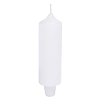 White Unscented Overdip Carriage Candle, 5.5"