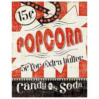 Movie Night Popcorn Canvas Wall Art, 24x36