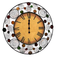 Metal Glass Round Springs Dotted Wall Clock, 30"