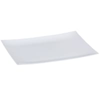 Lillian Table Settings 10-Count Pearl White Plastic Rectangle Plate, 7x5.625