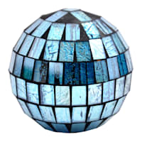 Blue Mosaic Glass Sphere, 3.5"