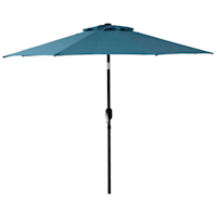 Spa Blue Outdoor Crank & Tilt Steel Umbrella, 7.5'