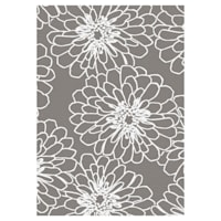 (D161) Gloucester Marigold Printed Grey Area Rug, 3x5