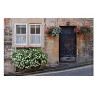 Doorway with Flowers Canvas Wall Art, 22x34