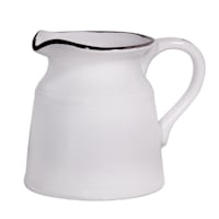 White Ceramic Turino Pitcher, 8"
