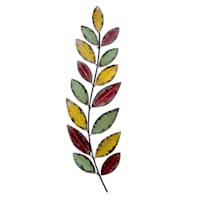 7X32 Metal Multi Color Weathered Leaves Wall Decor