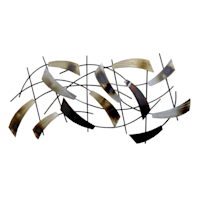 Metal Natural Cluster Feathers Wall Art, 43x21