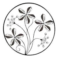 Silver Leaf Metal Circle Wall Art, 18"