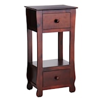 Providence Theodore 2-Drawer Thick Leg End Table, Brown