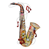 Metal Saxophone Mixed Notes Wall Decor, 30x41