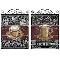 16X20 Coffee Themed Canvas Art With Metal Scroll