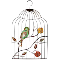 Metal Hanging Birdcage Wall Art, 13x23