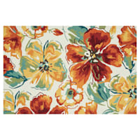 (A138) Summerton Ivory & Red Multicolor Hooked Area Rug, 8x10