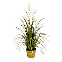 Bellflower Grass Bundle with Metal Planter, 42"