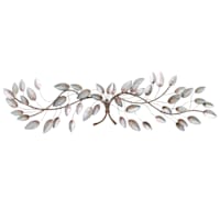 46In.X13In. Metal Galvanized Leaf Wall Art