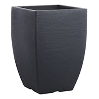 Japi All-Weather Black Modern Square Outdoor Planter, Small
