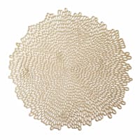 Round Gold Bloom Vinyl Placemat