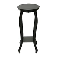 Providence Octagon Wooden Top Plant Stand, Black