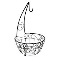 Scroll Metal Fruit Basket with Banana Hanger