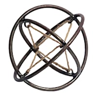 Metal Rustic Cutout Jute Ball, 6"
