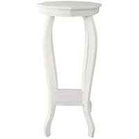 Providence Octagon Wooden Top Plant Stand, White