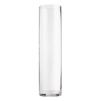 Clear Glass Cylinder Vase, 20"