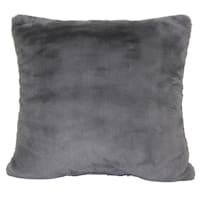 Bristol Graphite Faux Fur Oversized Throw Pillow, 24"