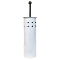 White Metal Toilet Bowl Brush with Hole Details
