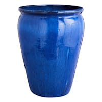 Arcadia Blue Ceramic Outdoor Planter, Extra Large