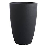 Japi All Weather Proof Black Modern Conic Outdoor Planter, Large