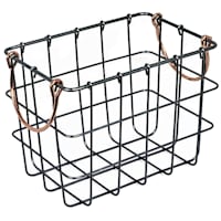 Bronze Metal Wall Basket, Small