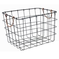 Bronze Metal Wall Basket, Large