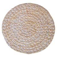 Water Hyacinth Whitewashed Natural Round Placemat