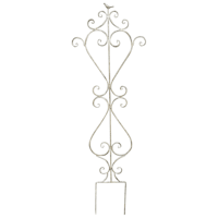 Grey Metal Scroll Bird Garden Trellis, 52"
