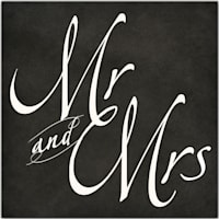 18X18 Black Mr. And Mrs Canvas Wall Art