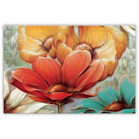 Red & Gold Floral Canvas Wall Art, 24x36