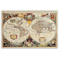 Old World Map Canvas Wall Art, 24x36