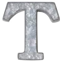 12" Galvanized Metal Monogram Wall Art, T