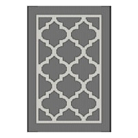 Chai Tea Geometric Charcoal & White Lattice Washable Accent Rug, 20x30