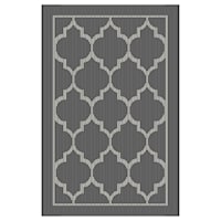 Chai Tea Geometric Charcoal & White Lattice Washable Accent Rug, 3x4