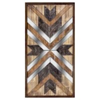 Framed Wooden Pieces with Accent Wall Mirror, 23x43