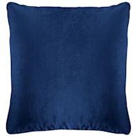Gillmore Navy Blue Velvet Throw Pillow, 18"