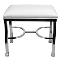 Chanel Vanity Bench, Chrome & White