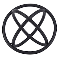 3 Ring Black Metal Sphere, 5.5"